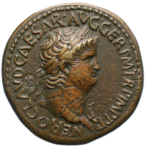 Monnaie frappée à Rome sous Néron en 64