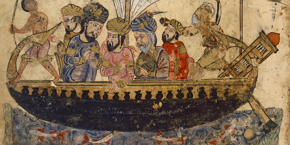 Un bateau à voile sur l’Euphrate dans les Séances d’Harîrî