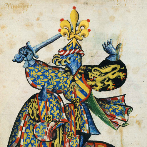 Portrait équestre de Philippe le Bon en grande tenue héraldique (vers 1435-1438)