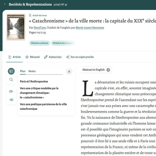 « Catachronisme » de la ville morte : la capitale du 19e siècle et l'anthropocène (Cairn)