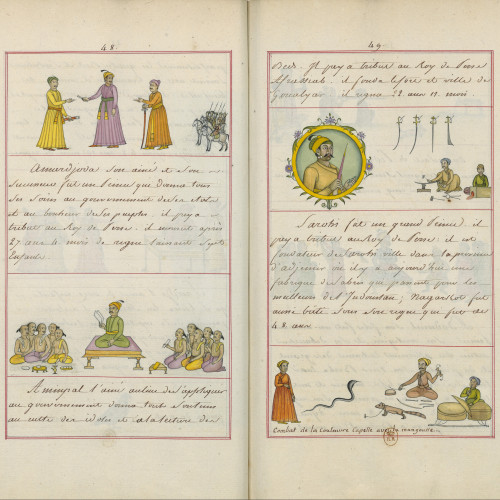 Album manuscrit de l’Abrégé historique des Rajas de l’Indoustan, illustré de cent soixante-douze vignettes