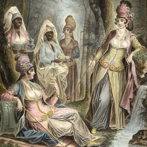 Femmes turques avec leurs esclaves