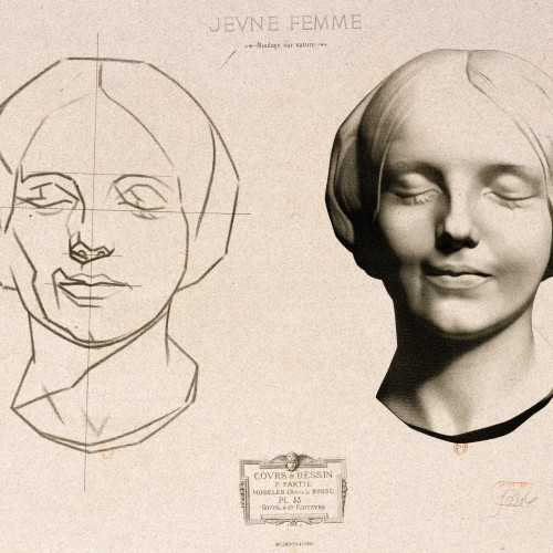 Modèle de dessin d'une tête féminine