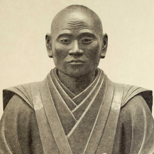Portrait de Hidéyoshi, en bois sculpté, par Katakiri
