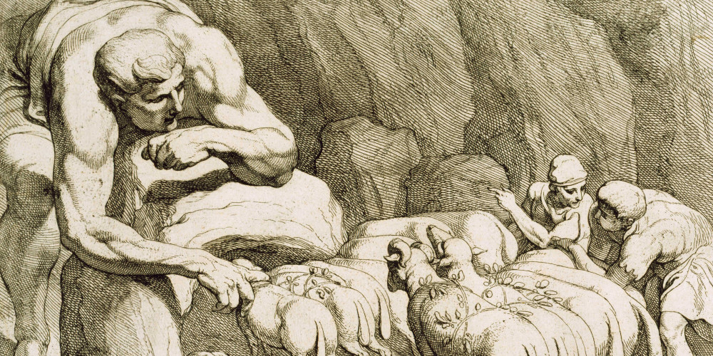 Ulysse s’évadant de la grotte de Polyphème