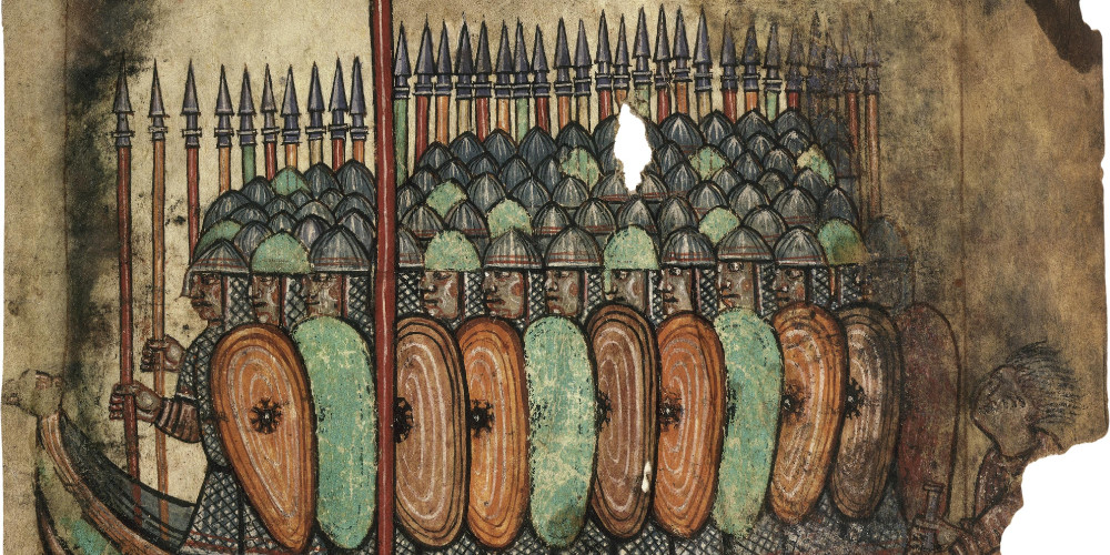 La mer, lieu de passage des invasions : flotte normande allant assiéger Guérande