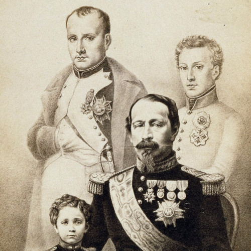 Portrait carte-de-visite de Napoléon III et de la famille impériale