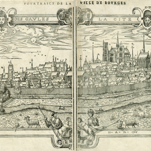 Vue de la ville de Bourges en 1566