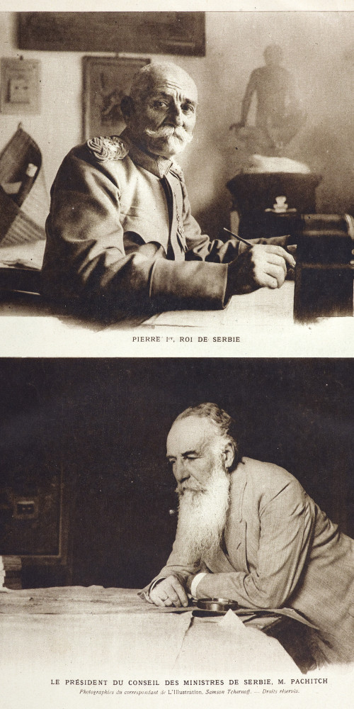 Pierre Ier de Serbie (1844-1921) et Nikola Pašić (1845-1926)