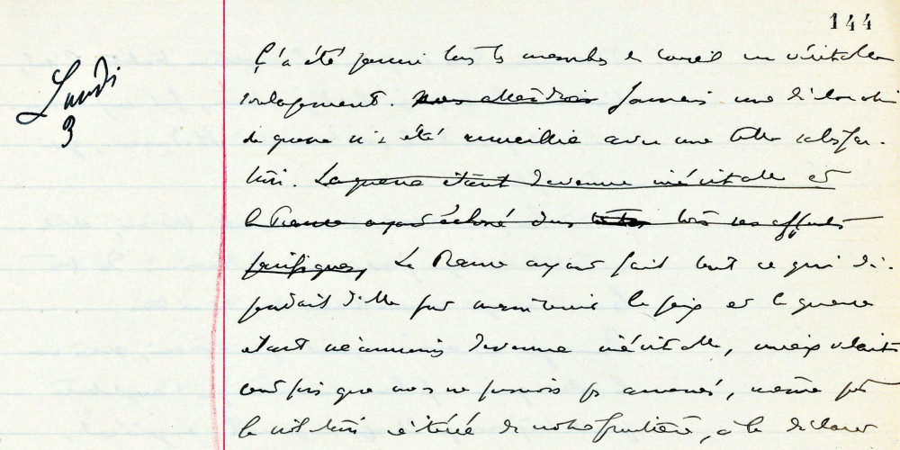 Raymond Poincaré, notes journalières