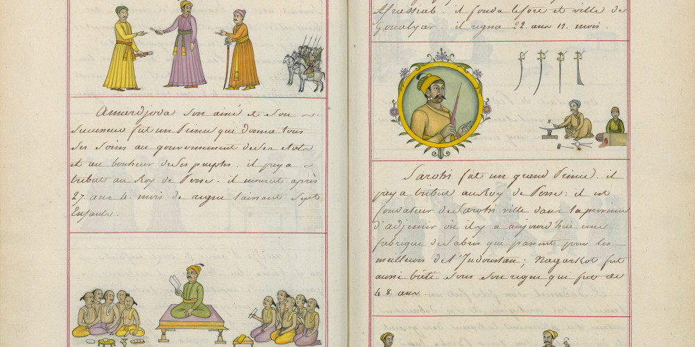 Album manuscrit de l’Abrégé historique des Rajas de l’Indoustan, illustré de cent soixante-douze vignettes