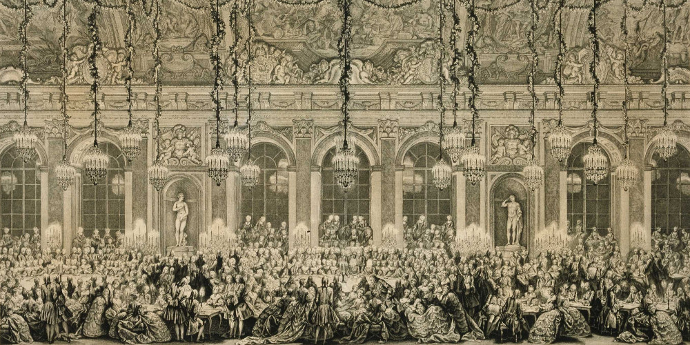 Décoration et dessein du jeu tenu par le roy et la reine dans la grande galerie de Versailles