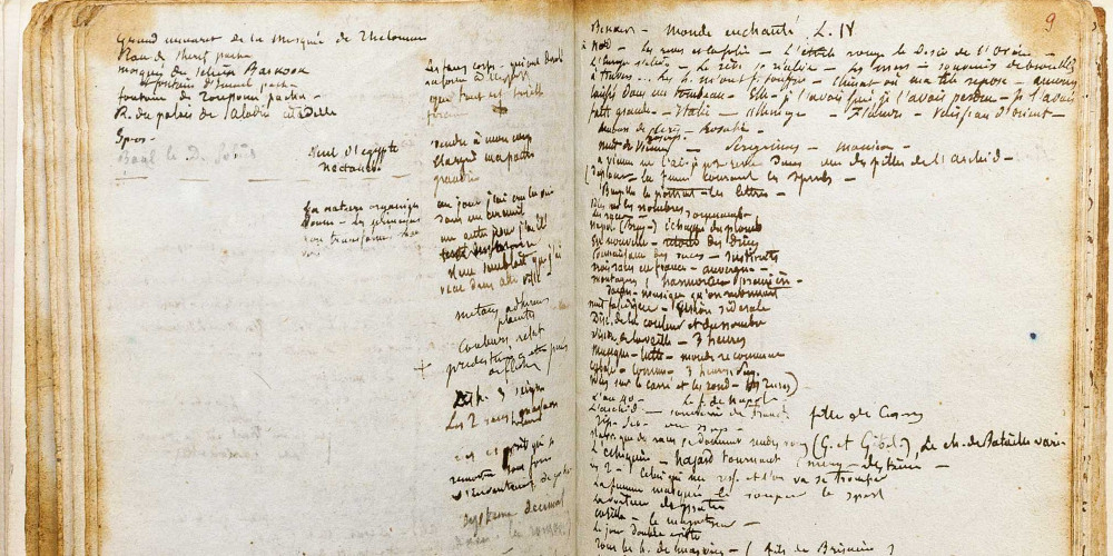 Notes et croquis autographes de Gérard de Nerval