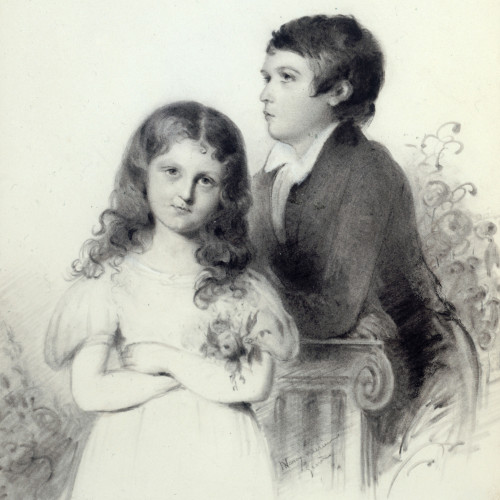 Portrait de Maurice et Solange Sand enfants