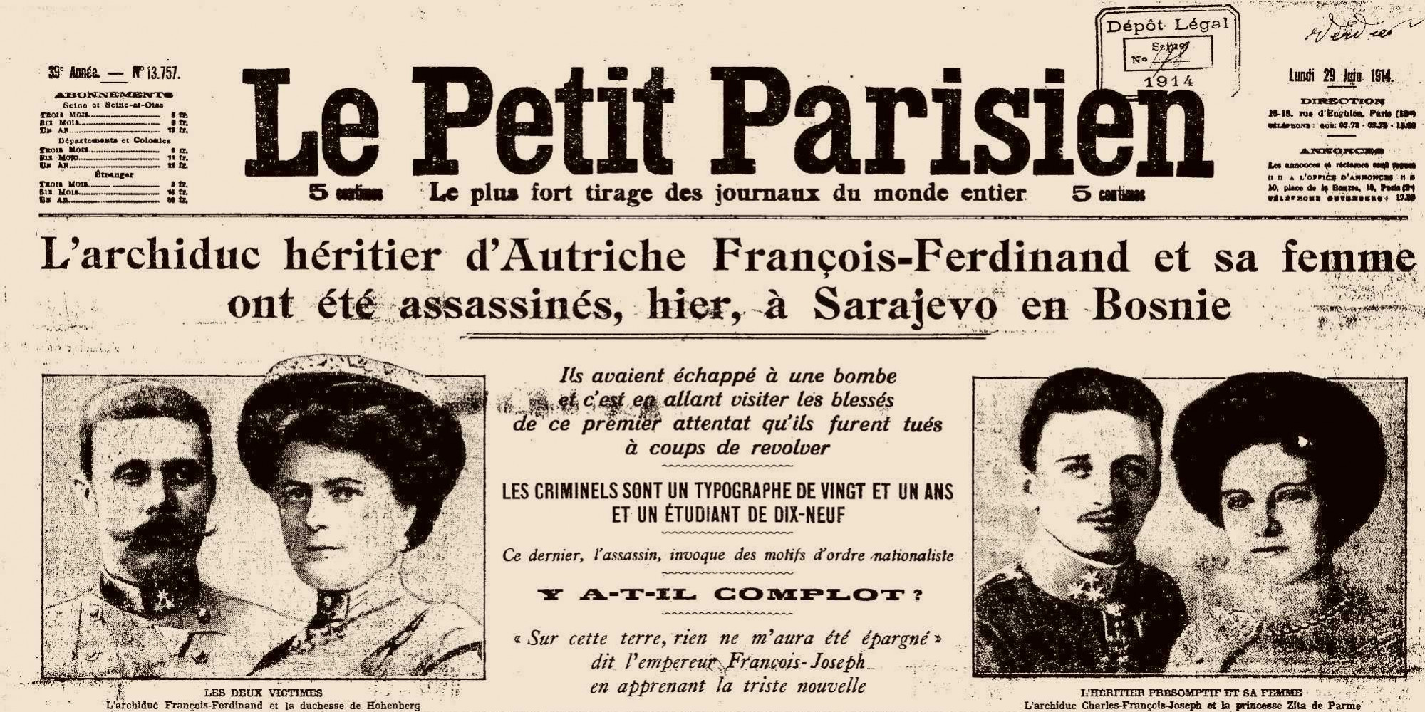 François-ferdinand D'autriche Date Et Lieu D'assassinat L’assassinat de l’archiduc d’Autriche François-Ferdinand | BnF Essentiels