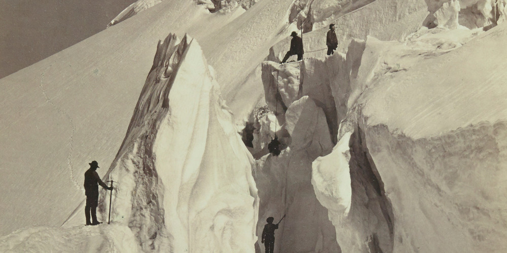 La crevasse (départ) sur le chemin du grand plateau, ascension du Mont-Blanc