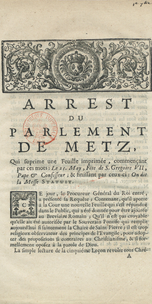 Acte du 29 septembre 1729