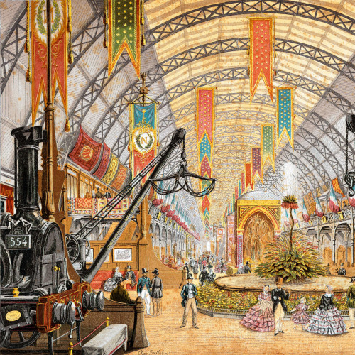 Galerie des machines au Palais de l’Industrie lors de l’Exposition universelle de Paris en 1855