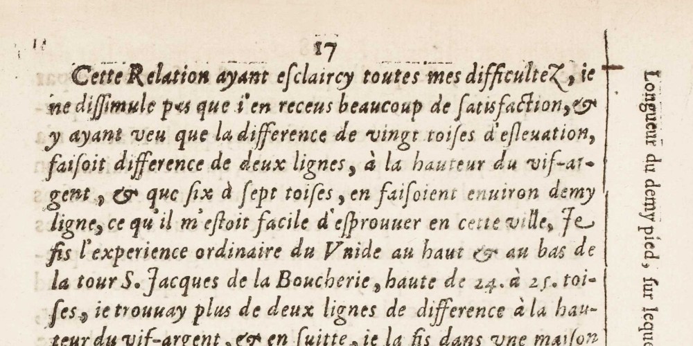 Blaise Pascal, Récit de la grande expérience de l’équilibre des liqueurs… 