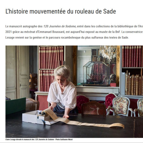 L'histoire mouvementée du rouleau de Sade (BnF)
