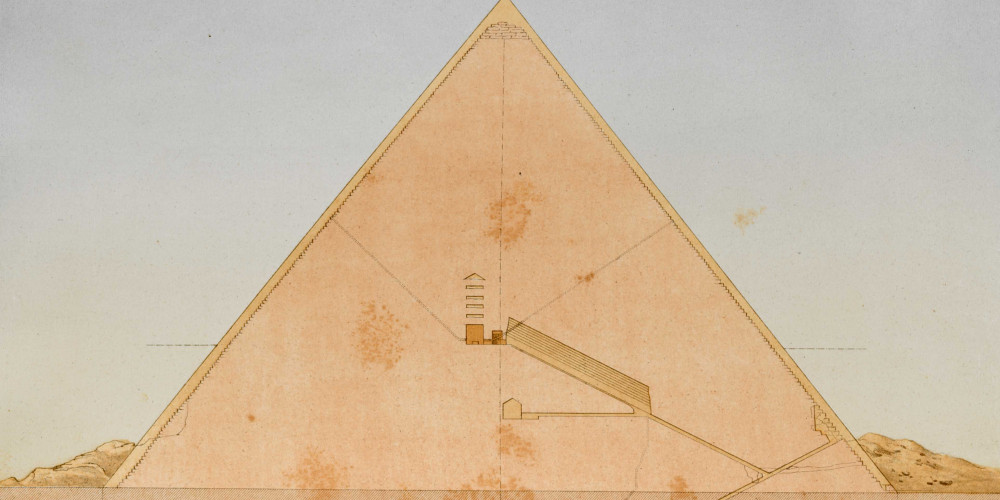 Coupe, galeries et salles de la pyramide de Khéops