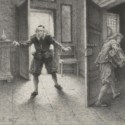 Gravure d’Edmond Hedouin pour L’Avare, comédie de Molière