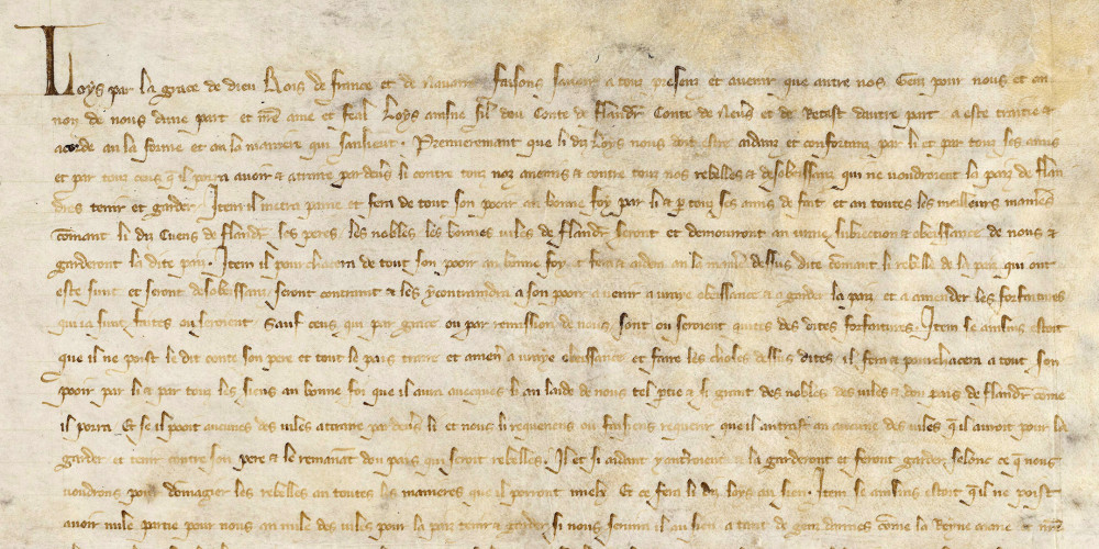 Ratification par Louis X d'un traité conclu avec le fils aîné du comte de Flandre