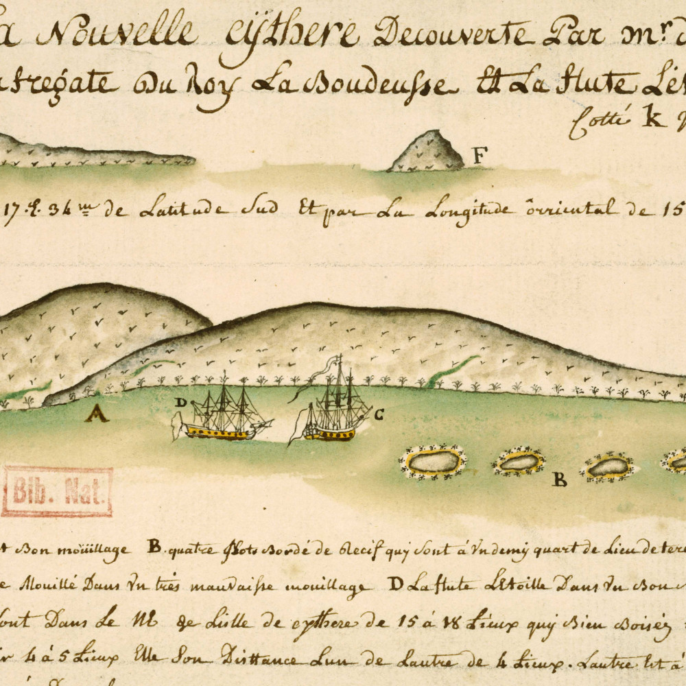 Vue de la Nouvelle-Cythère, découverte par M. de Bougainville en 1768