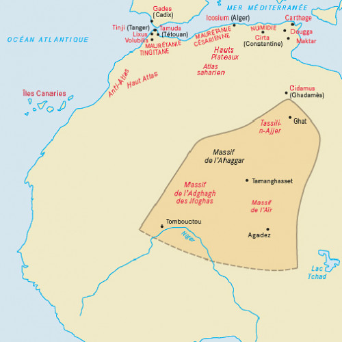 Aire d’extension des écritures libyco-berbères de l’Antiquité à nos jours