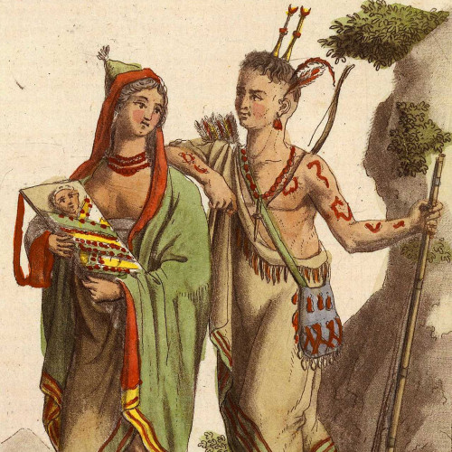 Amérique septentrionale, possessions anglaises : homme et femme Iroquois, costumes