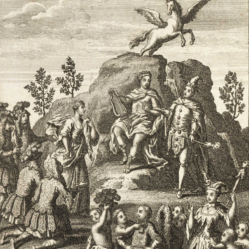 Frontispice du tome IV des Parodies du Nouveau Théâtre-Italien, 1738