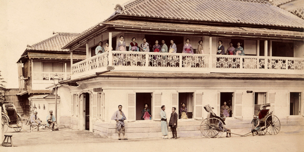 Villa avec personnages