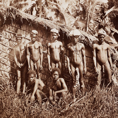 Groupe de jeunes hommes de Nouvelle-Calédonie