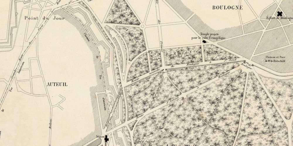 Cartographie du Parc des Princes en 1856