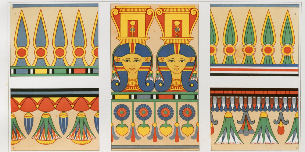 Couronnements et frises fleuronnées. Nécropole de Thèbes (18e et 20e dynasties)