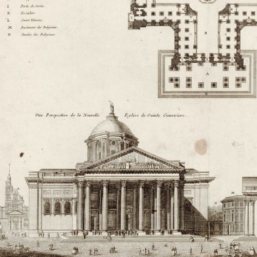 Plan de l’église Sainte-Geneviève, devenue le Panthéon