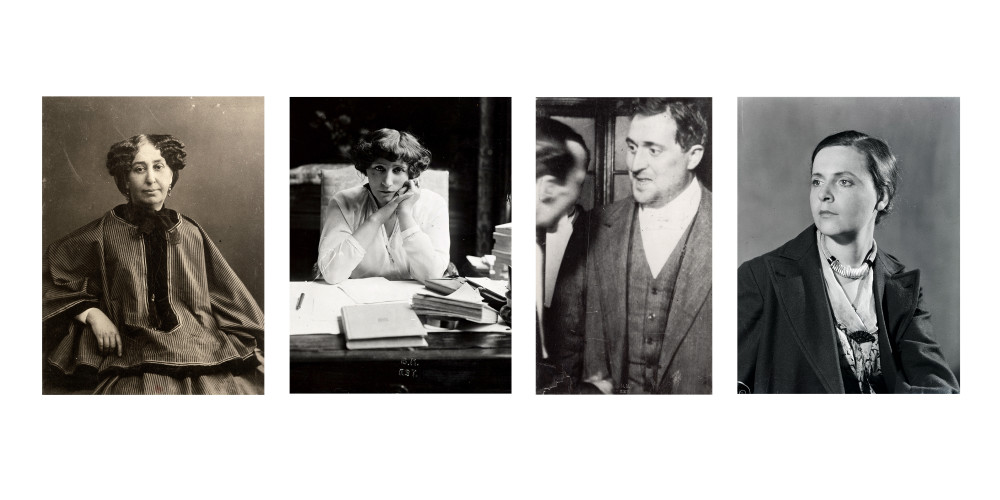 George Sand, Colette, Elsa Triolet et Guillaume Apollinaire