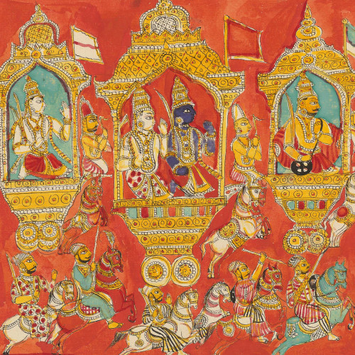 Banasura invoque Agni, dieu du feu, pour protéger son fort ; Krishna lui ordonne de se retirer, ce qu’il fait.