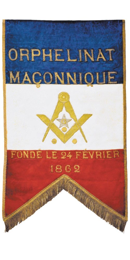 Bannière de création de l’Orphelinat maçonnique
