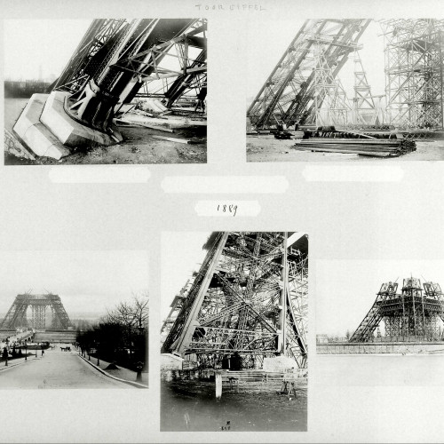 La construction de la tour Eiffel, 1889