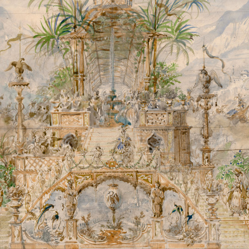Esquisse de décor pour Aladin et la Lampe merveilleuse, opéra-féerie en cinq actes