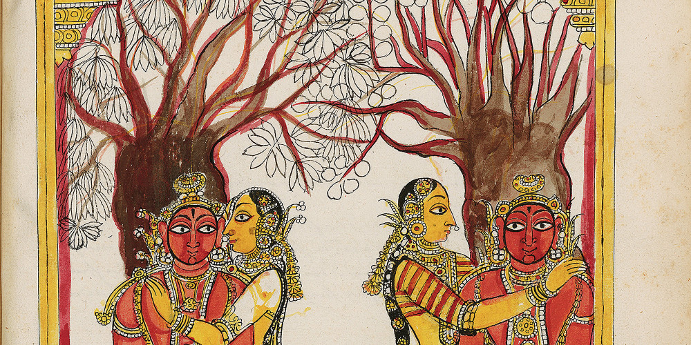 Vishnu, sous l’aspect de Buddha, séduit les épouses des Tripura