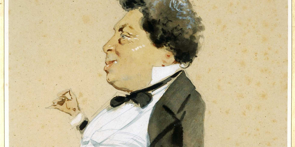 Caricature d’Alexandre Dumas père par Giraud
