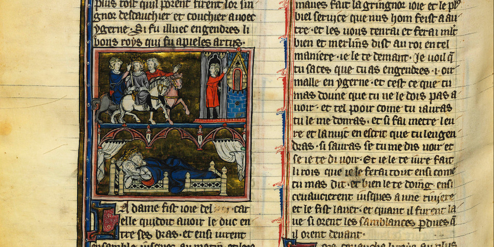 

Arrivée d'Uterpandragon à Tintagel ; Conception d'Arthur

