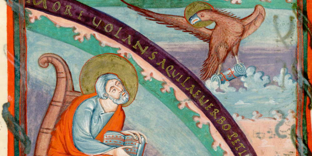 Saint Jean écrivant sous la dictée de l’aigle