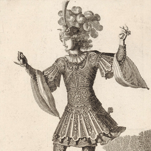 Jean Lepautre, Homme en habit de ballet jouant des castagnettes, 1670