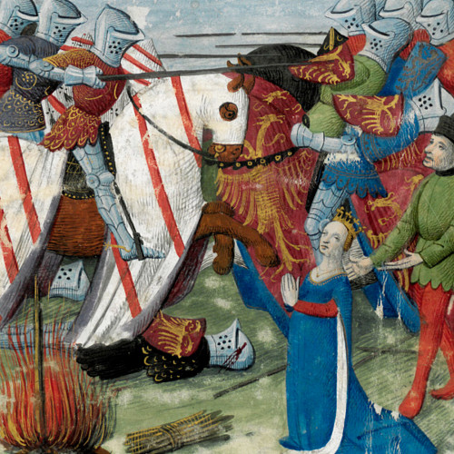 Lancelot sauvant Guenièvre du bûcher
