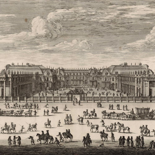Israël Silvestre, Château Royal de Versailles vu de l'avant-cour, 1674