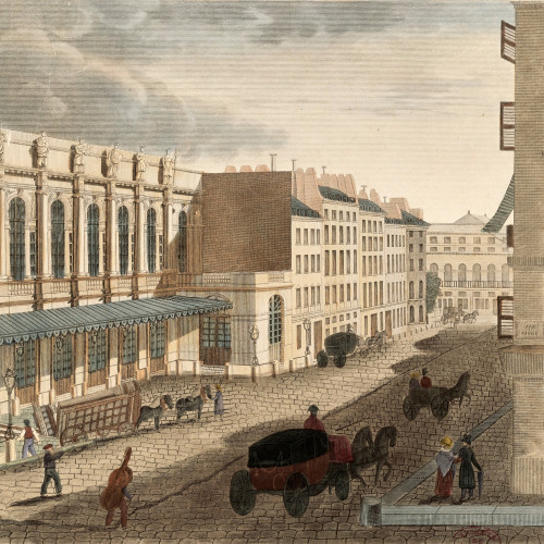 Vue de la nouvelle salle de l'Opéra. Prise de la rue de Provence