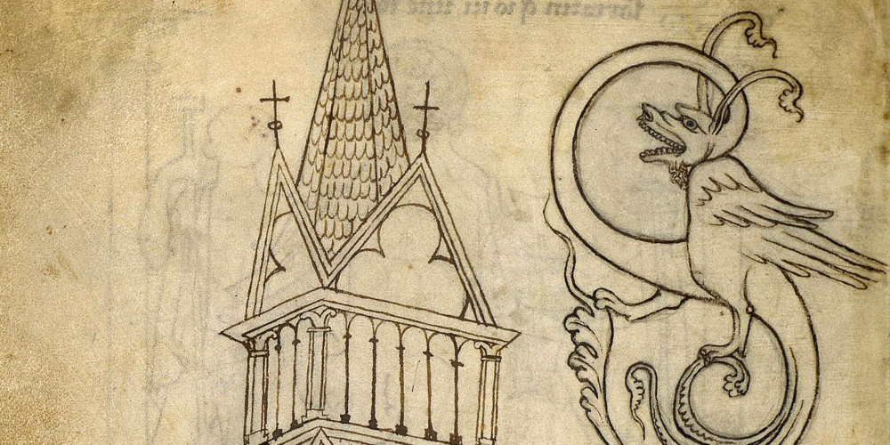 Maison d’horloge et lettre ornée